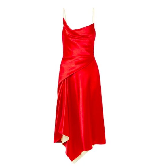 Auc Sies Marjan Farrah Liquid Satin Red dress 4 - Picture 10 of 14